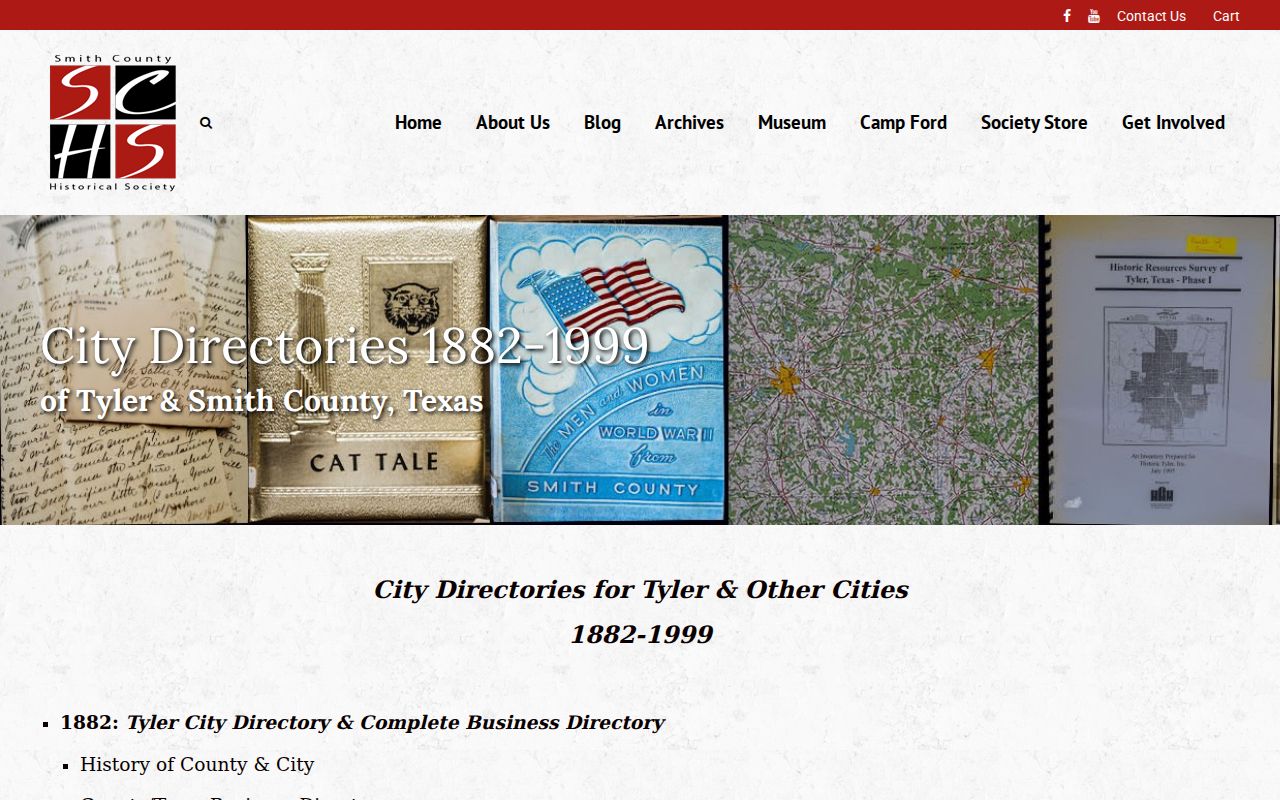 Smith County city directory holdings page with publisher and year-run listings
