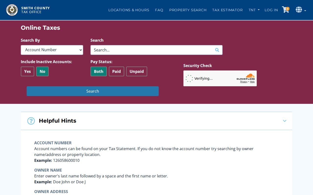 Smith County residents directory tax portal